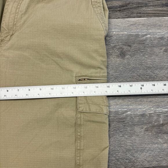 Eddie Bauer Tan Mens 36x33 Utility Fit Ripstop Khaki Cargo Pants Loose Straight - Picture 14 of 15